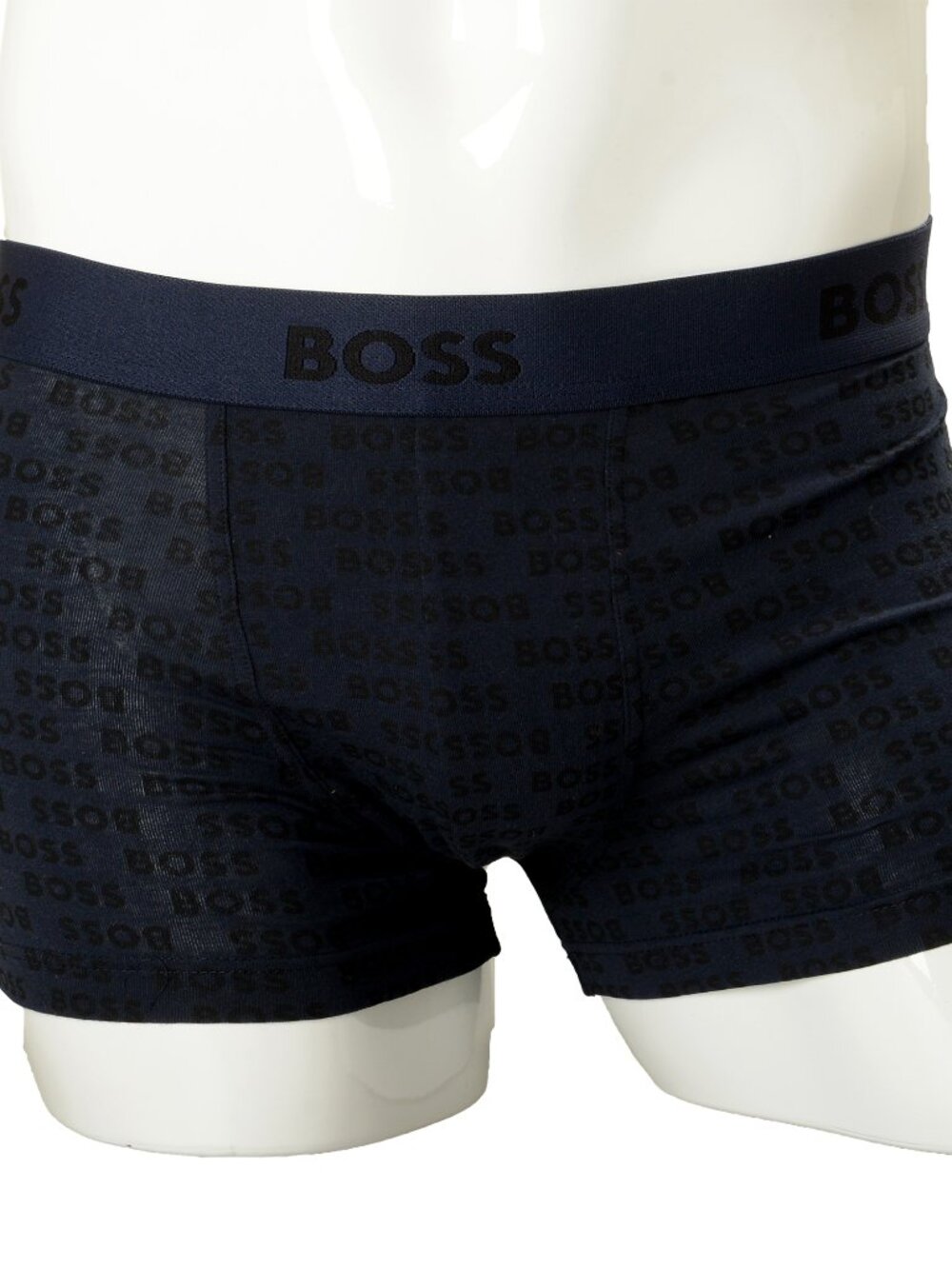 Hugo Boss Men's Logo Print Blue & Black Trunk Underwear US S IT 48